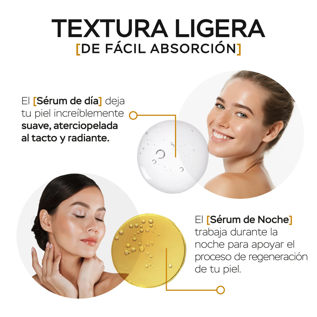 Kit de serums faciales día y noche  con células madre vegetales